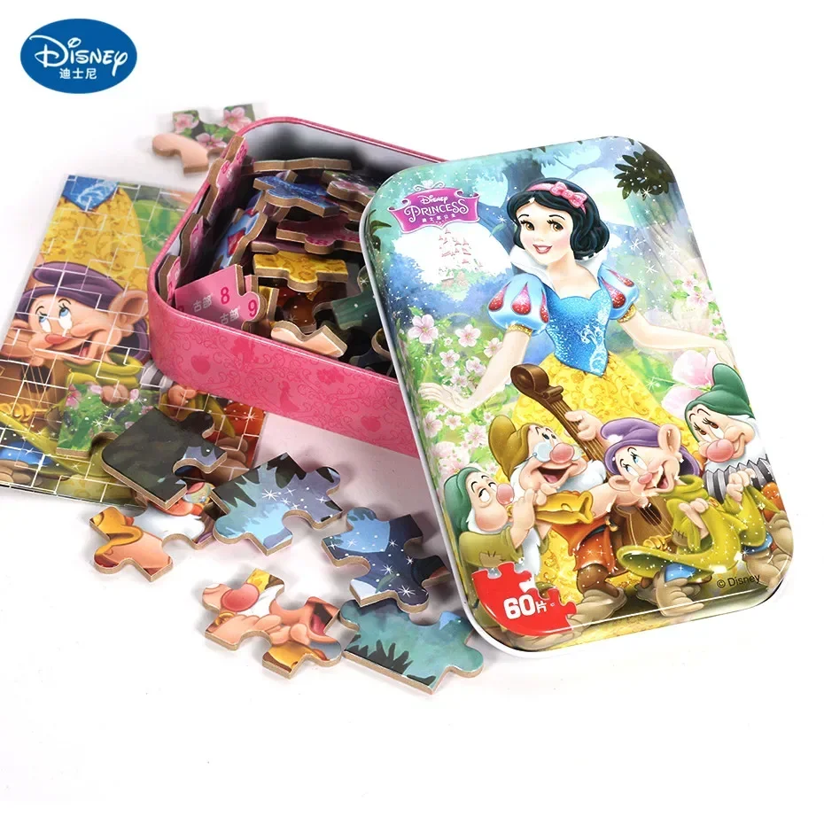 Disney Princess frozen Spider-Man puzzle car Snow White 60-piece Puzzle Toy Children\'s Wooden Puzzle Educational Toys For Kids