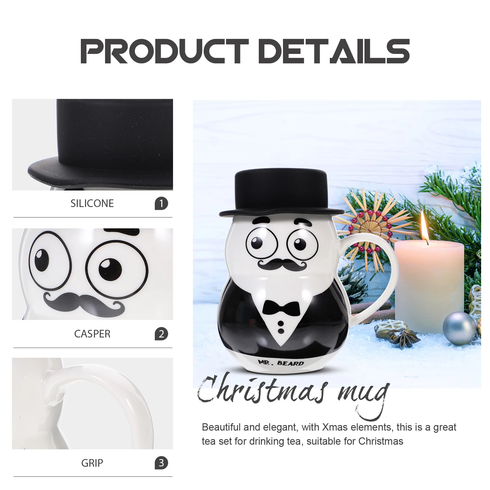 

Christmas Snowman Coffee Mug Ceramic Heat Resistant Smooth Easy Clean Xmas Party Gift Mug Christmas Mugs