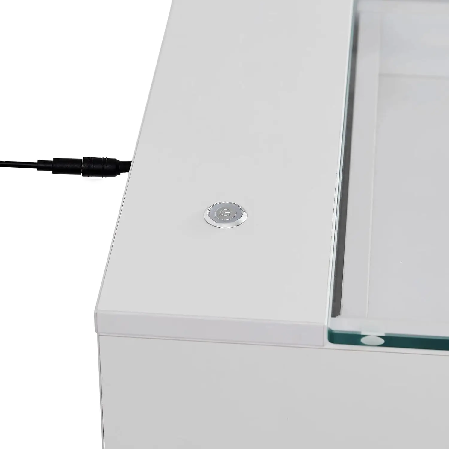 Impressions Vanity SlayStation Radiant Pro 2.0 Vanity Table with LED Light, Featuring Edge to Edge Clear Glass Top, Tri Tone Mak
