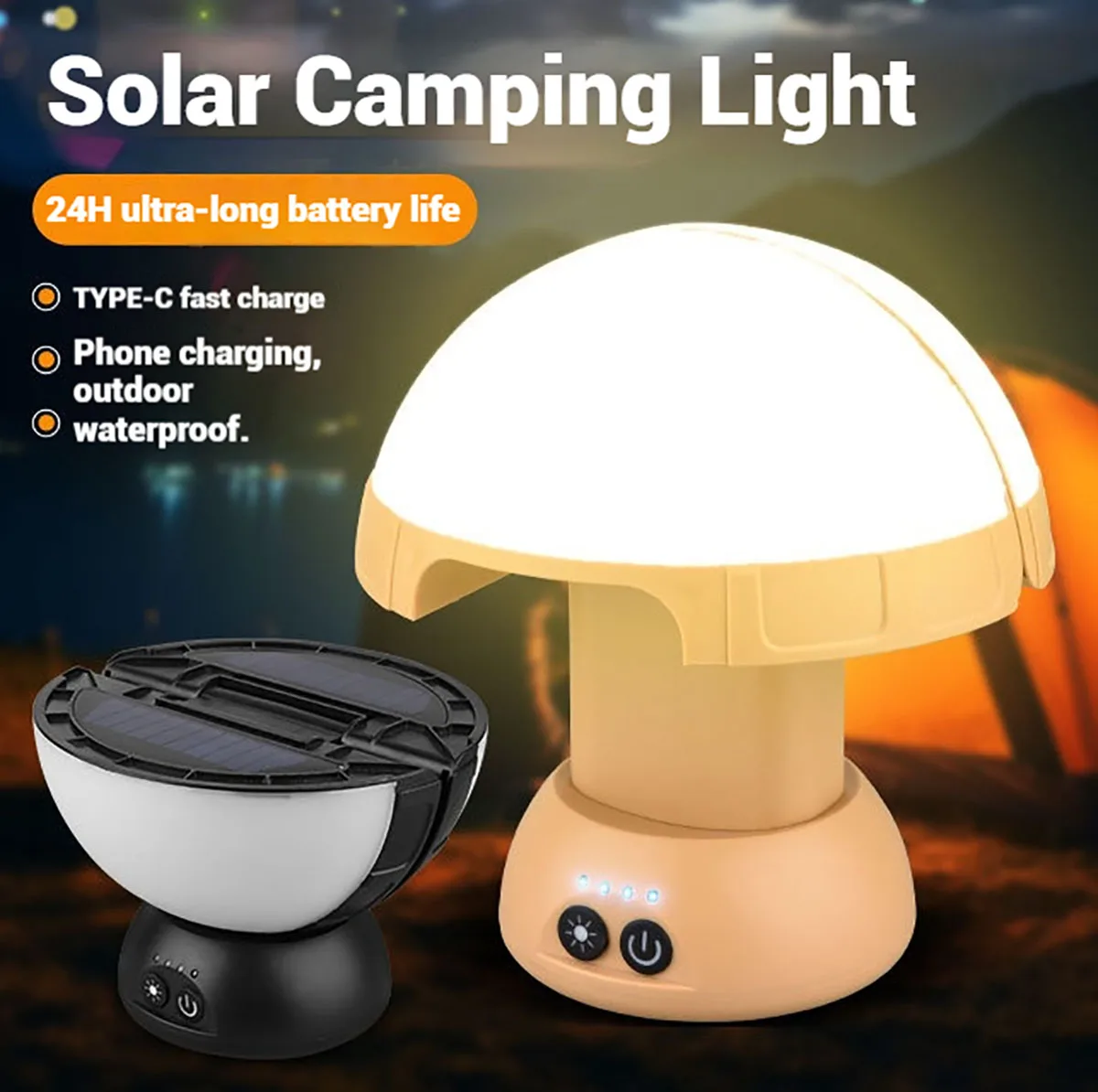 

Грибная лампа Уличная лампа для кемпинга Настольная атмосферная лампа Уличная лампа Длительная лампа для кемпинга Зарядная лампа для палатки