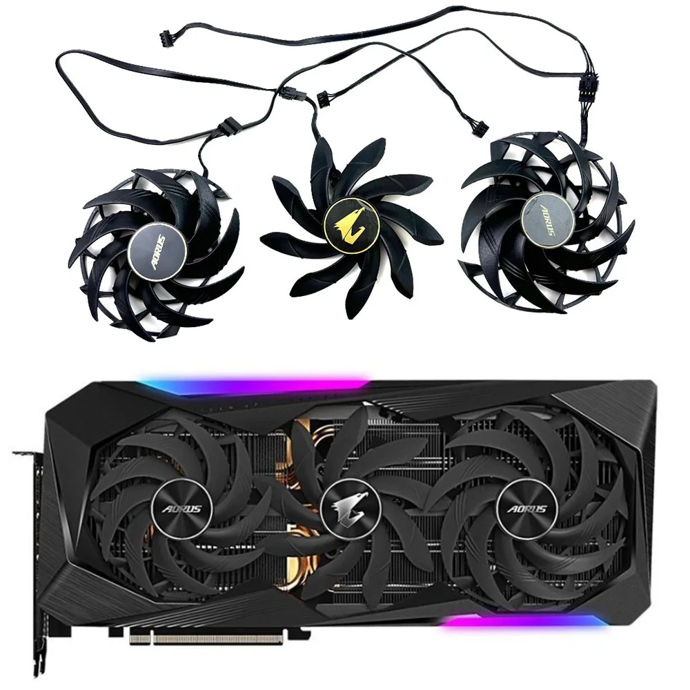 Graphics Card Fan PLD10015B12H 0.55A 4Pin for Gigabyte AORUS GeForce RTX 3070 3080 3090 XTREME RX 6800 6900 XT MASTER 16G