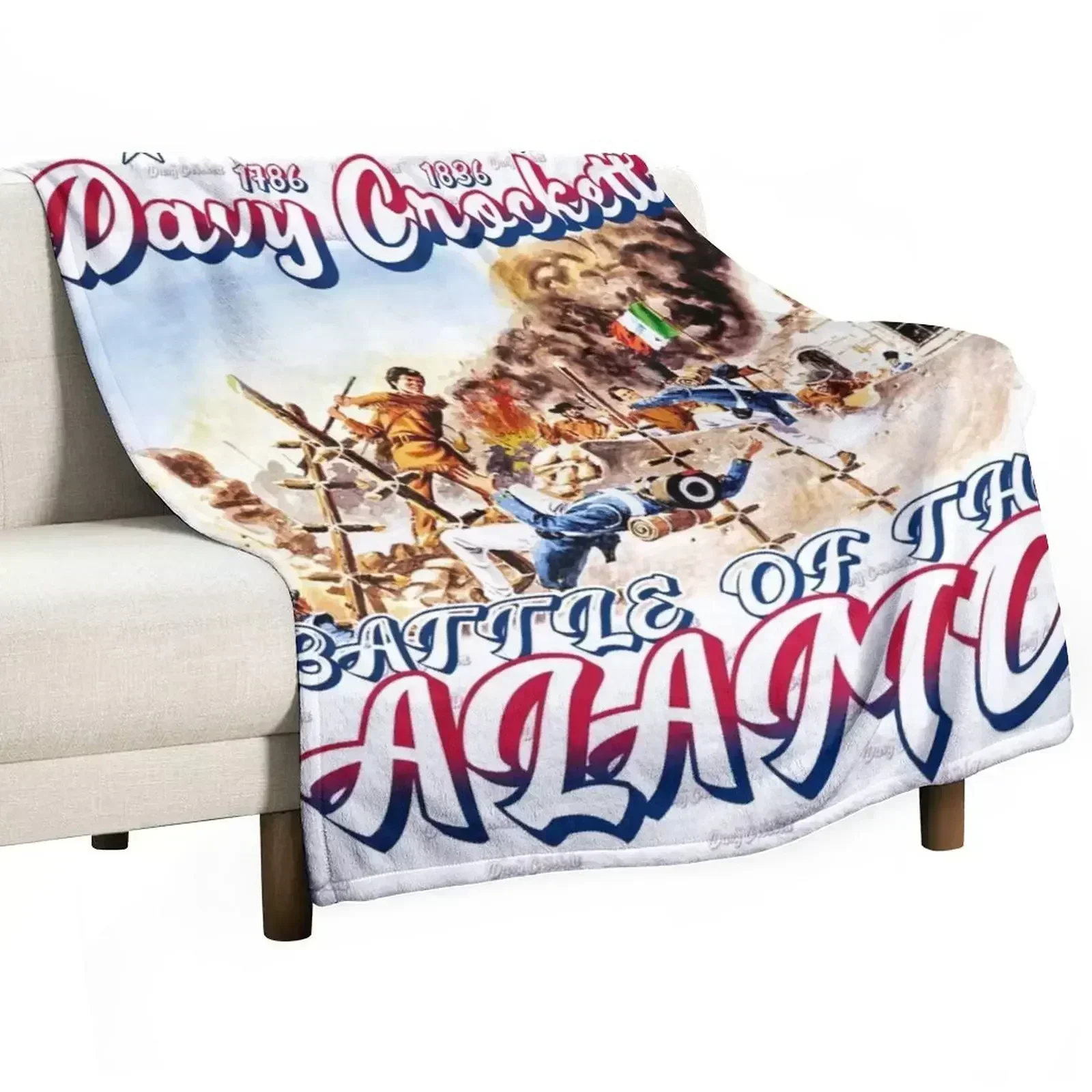 

Davy Crockett King of The Wild Frontier Battle Of The Alamo Throw Blanket Stylish Warm Blanket for Living Room Bedroom