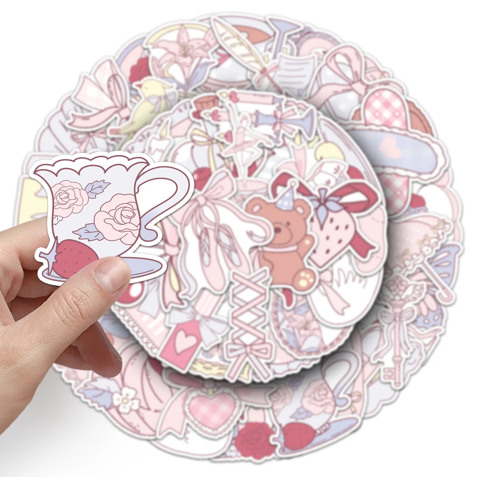 50PCS 귀여운 소녀 발레 스타일 만화 방수 스티커 장식 DIY 노트북 모바일 기타 가방 워터 컵 낙서