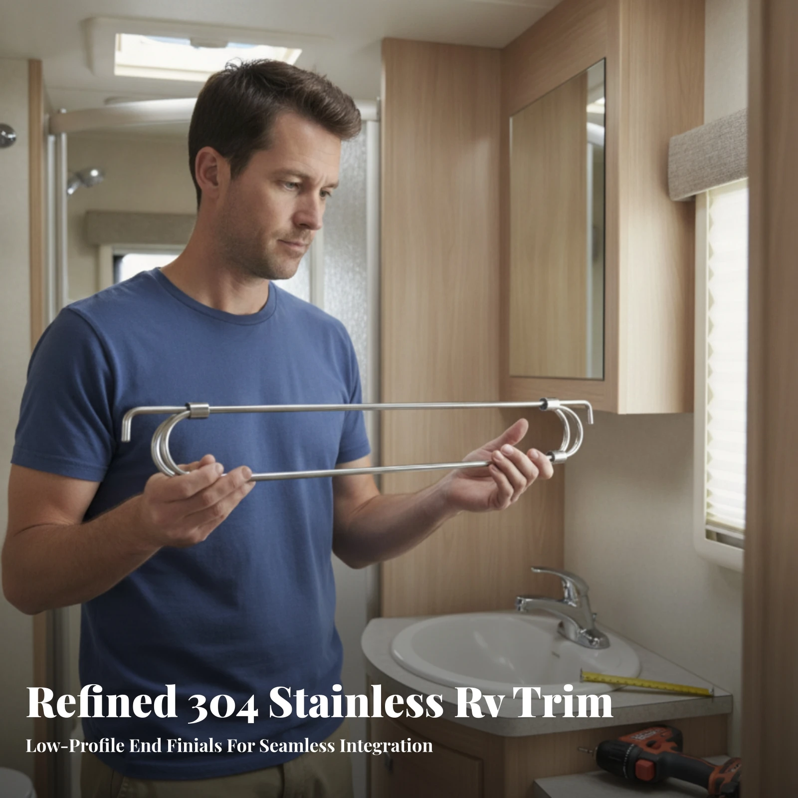 Refrigerator Anti-Tip Storage Bar Adjustable Refrigerator Shelf Bar with End Hooks for RV Owners, Travel Trailers