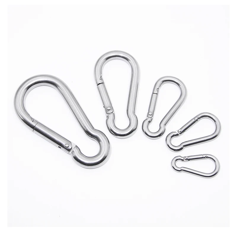 5 PCS 304 Stainless Steel Spring Dog Chain Buckle Mountaineering Buckle Outdoor Safety Camping Field Equipment Safety Buckle