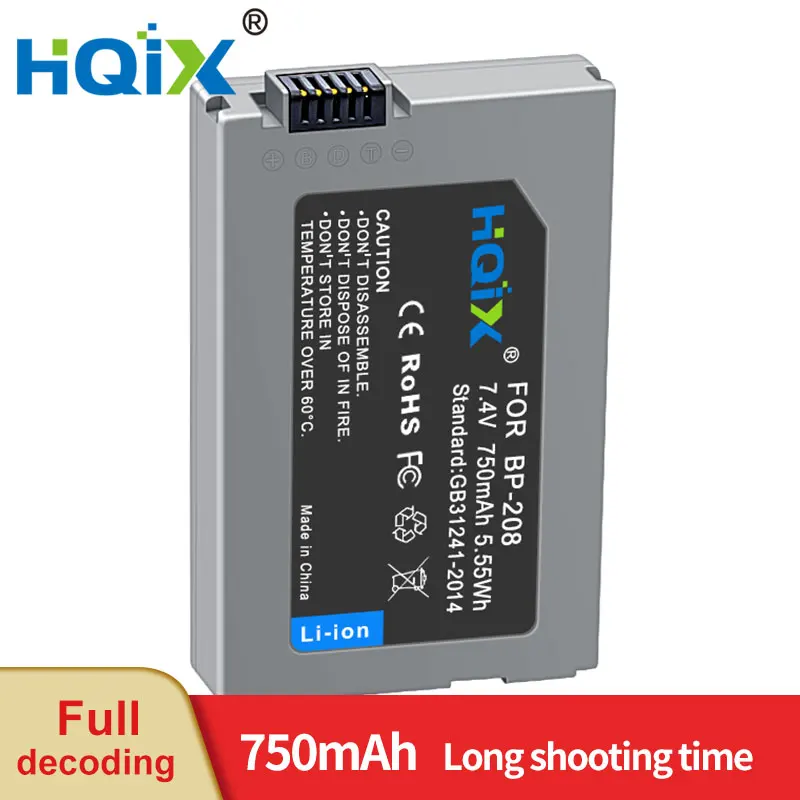 HQIX for Canon DC10 DC20 DC21 DC22 DC40 DC50 DC51 DC95 DC100 DC201 DC210 DC230 DC220 HR10 Camera BP-208 Battery Charger