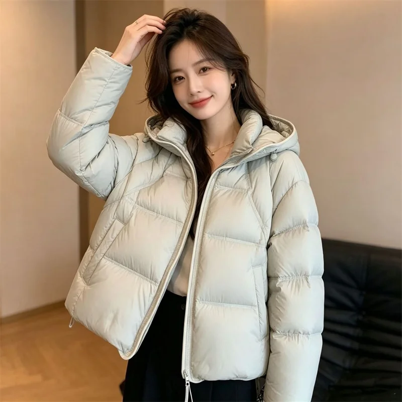 New Fashion Sweet Hooded Short Cotton-padded Jacket Women's Autumn and Winter Beautiful Atmosphere Temperament Cotton Coat Tide 2
