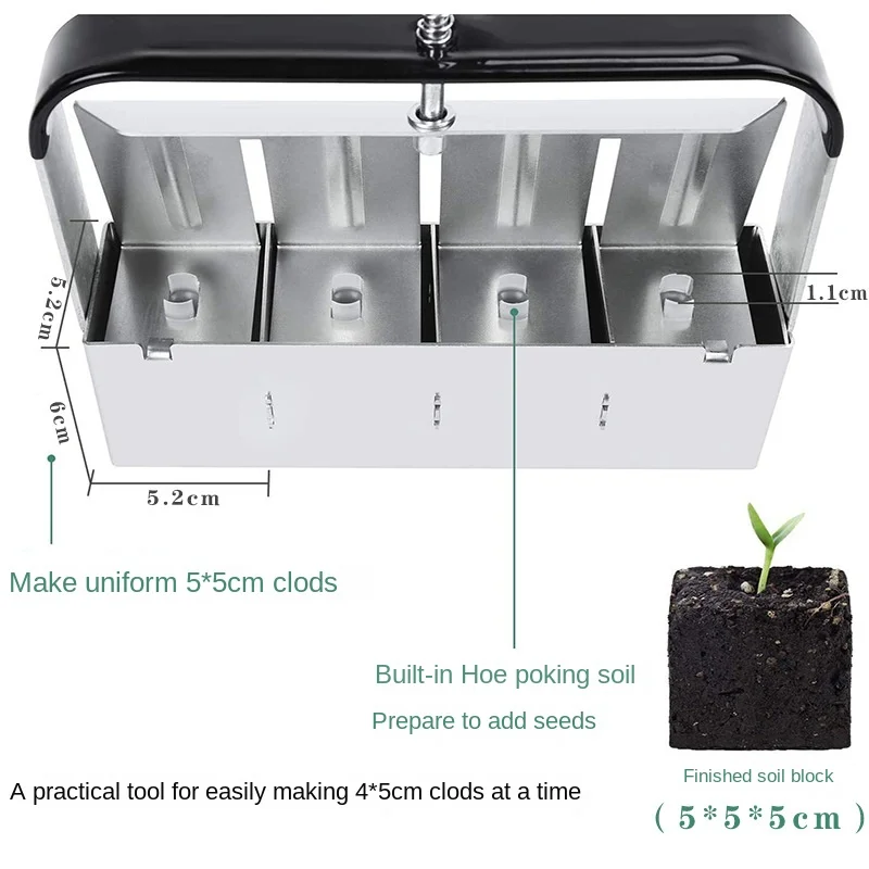 Stainless Steel Handheld Seedling Soil Blocker for Garden Prep Seedling Soil Blocks Maker Garden Agriculture Tools