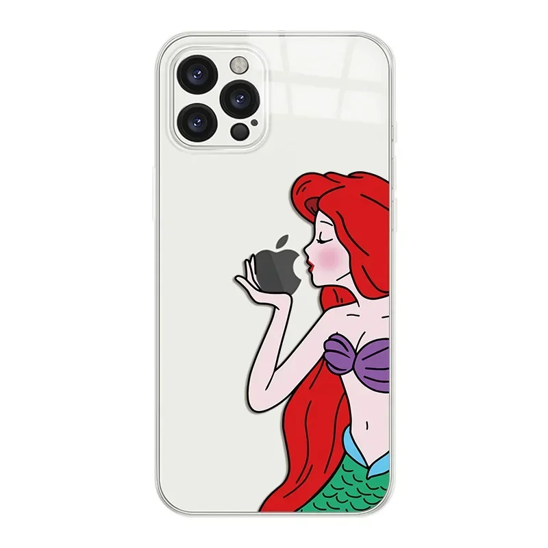 Disney Clear Snow White Phone Case For iPhone 15 14 11 12 13 Mini Pro MAX Mini 7 8 Plus XR XS SE Alice Soft Silicone Cover Funda