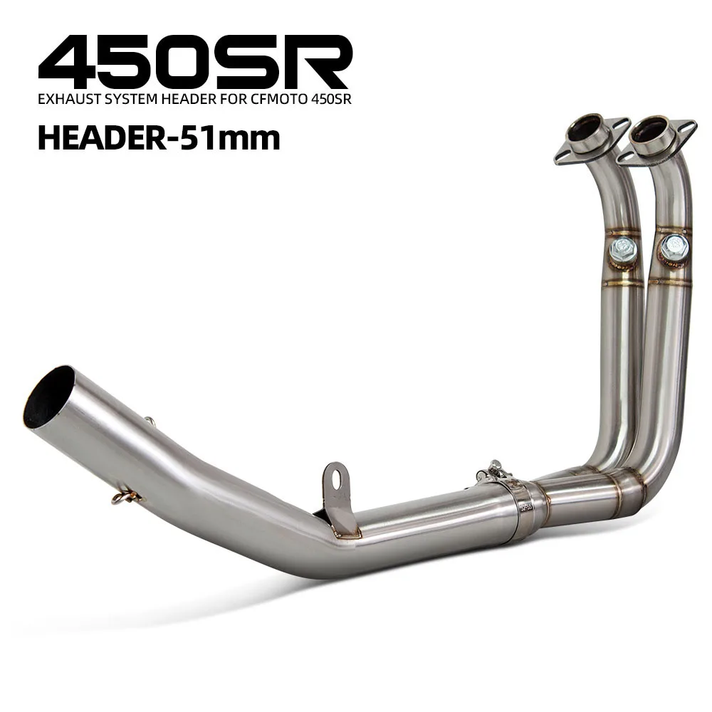 

Motorcycle Exhaust Header Pipe Modify Kit For CFMOTO 450SR 450NK 2022-2025 51mm Stainless Escape Manifold Racing Line