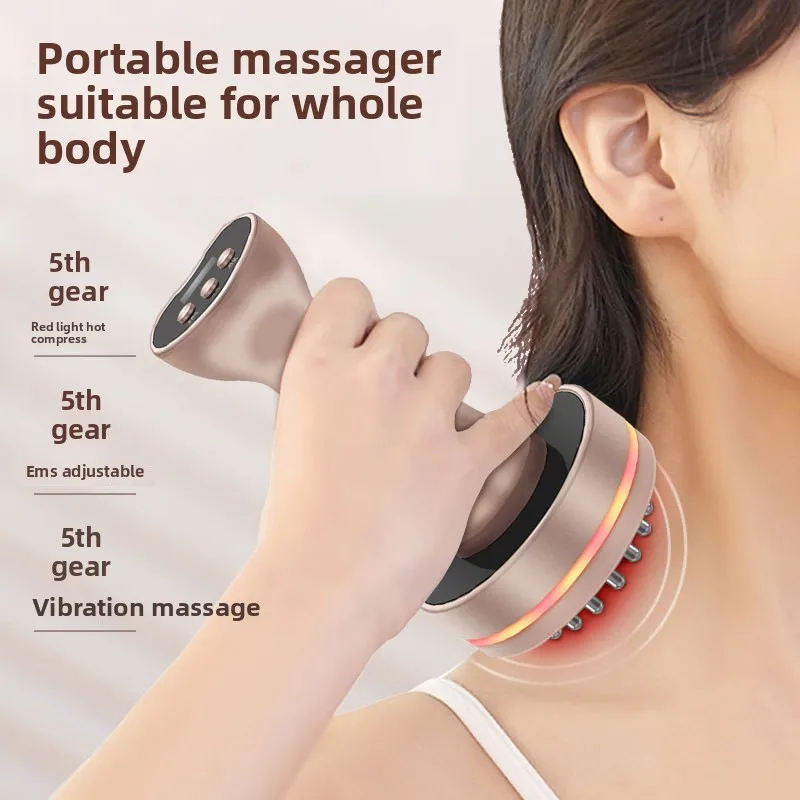 Electric Red Light Heating Meridian Massage Brush Hot Compress Massage Portable Massager