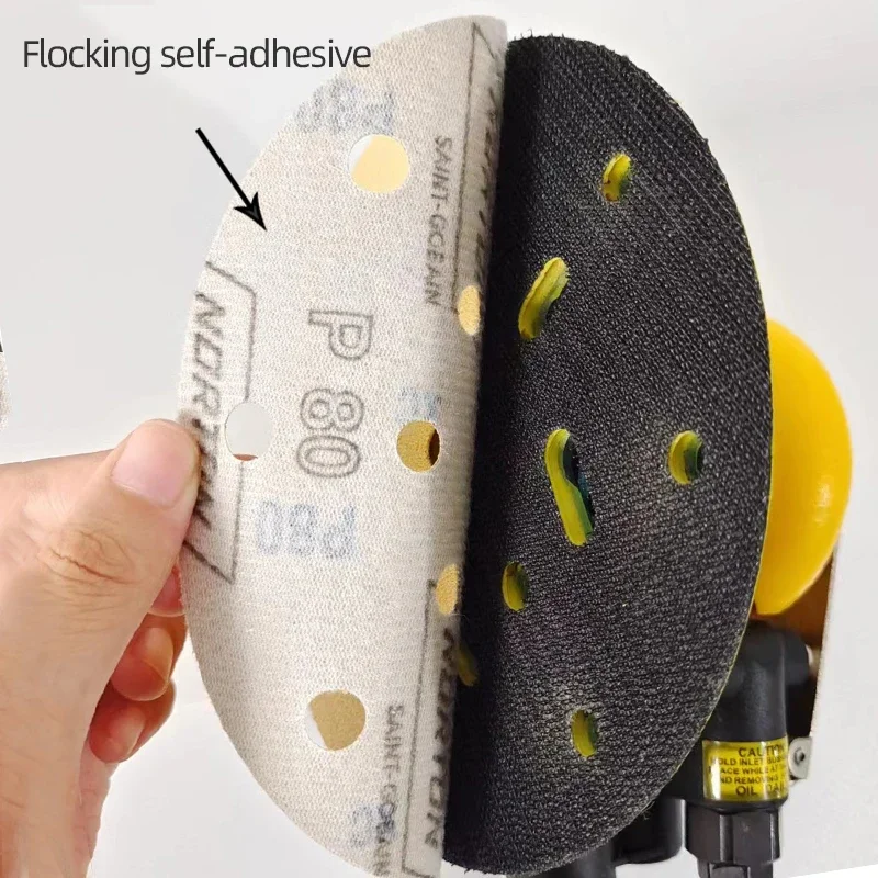 

Saint-GobainNORTON 6-дюймовая наждачная бумага для сухого шлифования с 17 отверстиями, автомобильная шпаклевка, шлифовка, полировка, флокированная наждачная бумага, 80-500 грит