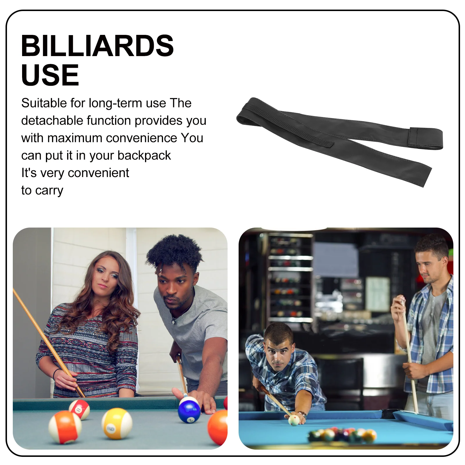 

Premium Pu Pool Cue Pouch Shockproof Durable Adjustable Strap For Travel Storage Gift Billiard Cue Bag Case Container