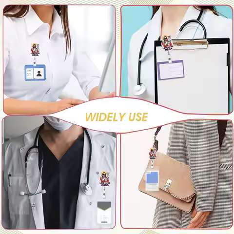 Hot Sale Funny Nurse Badge Reel Retractable ID Badge Holder With 360 Rotating Alligator Clip Name Holder