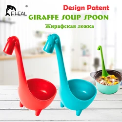 FHEAL Cute Giraffe Soup Spoon With Long Handle Food-grade PP Tableware Spoon Cooking Utensils Kitchen Gadgets