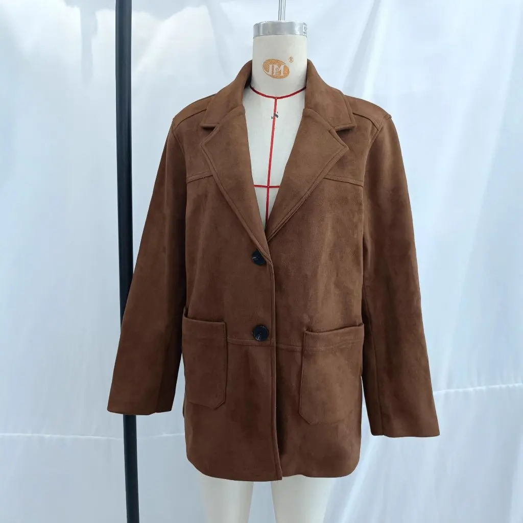 여성용 신상 가을 출퇴근 스웨이드 수트 재킷 패셔너블 캐주얼 아우터웨어 비즈니스 및 여행용