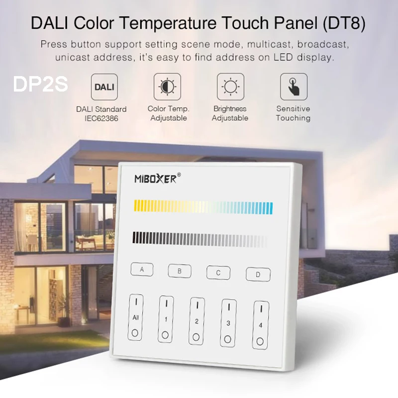 Imagem -05 - Miboxer-sistema de Controlo Escurecimento Dali Controlador Led em Sistema Din Dt8 86 Painel Tátil Fonte de Alimentação para Barramento Dali Trilho Din para Lâmpadas Led