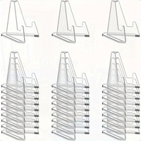 30PCS Acrylic Coin Display Stand Transparent Triangle Business Cards Photos Small Plates Shells Showing Holder For Household