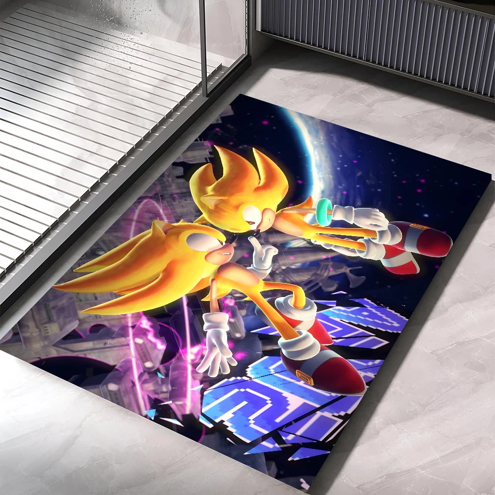 

1PC Cartoon S-Super S-Sonic Floor Mat Home Bedroom Kitchen Non-slip Floor Rug, Absorbent Anti-fouling Door Mats
