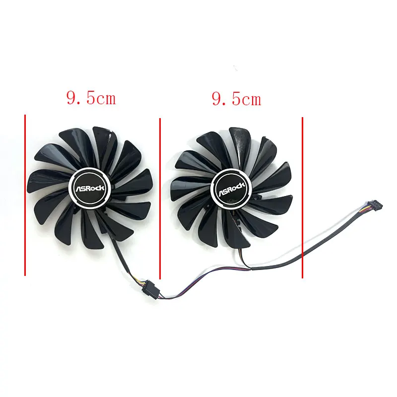 2 fans 95MM brand new suitable for ASROCK Radeon RX7600 8GB Challenger OC graphics card replacement fan