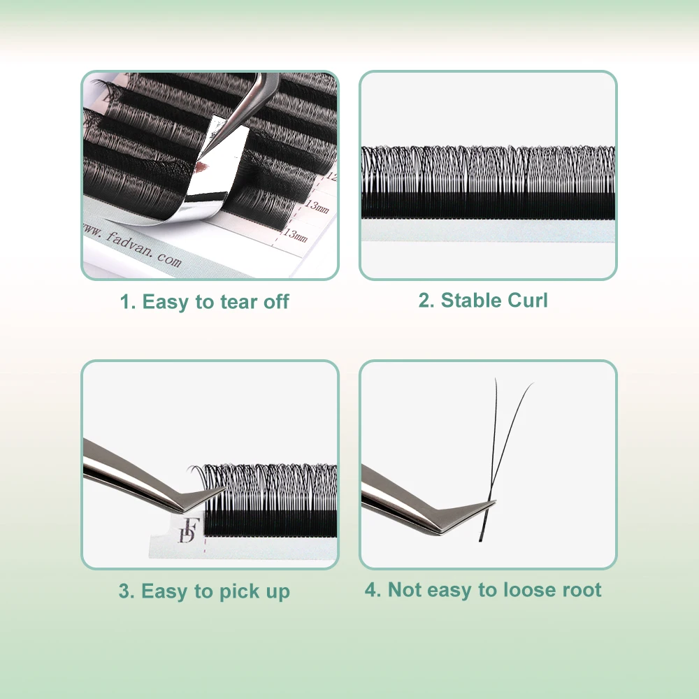 FADVAN Y forma de punta única YY pestañas postizas herramientas de maquillaje