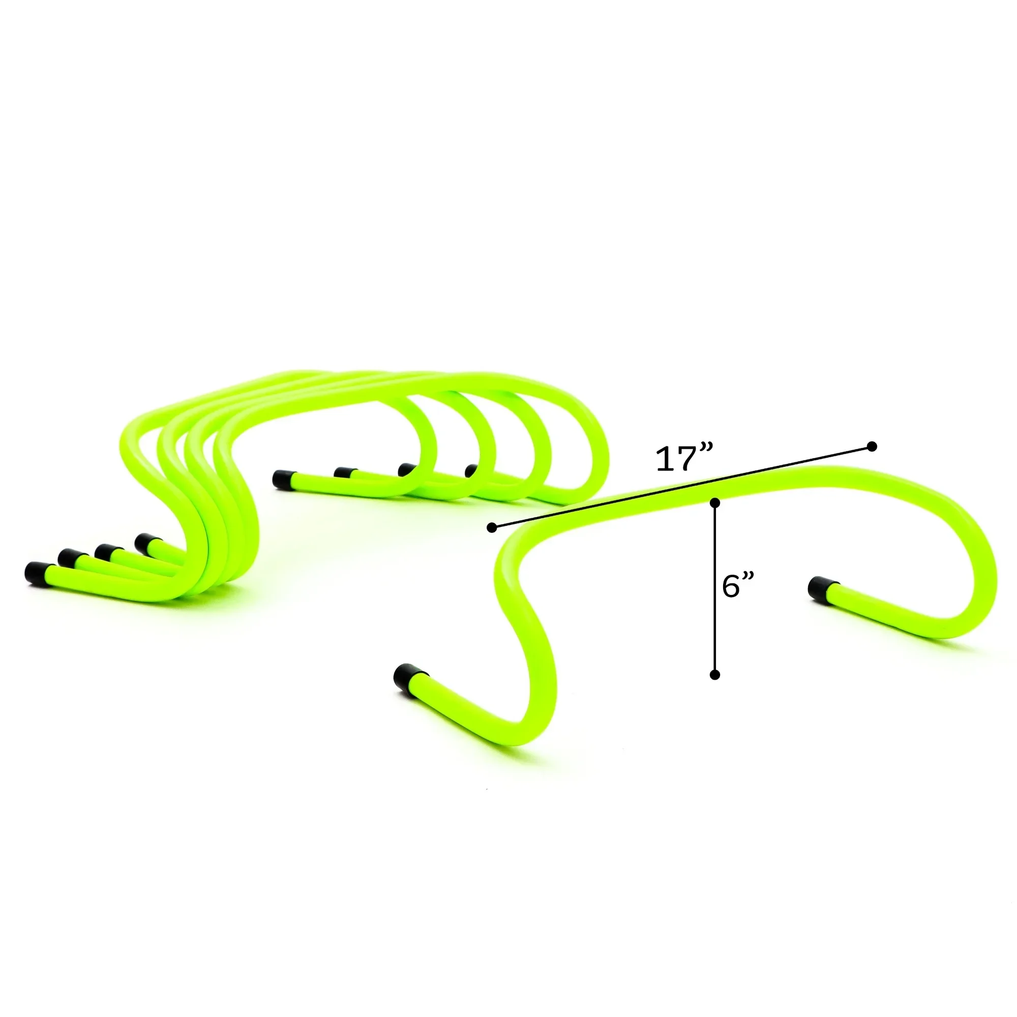 Hurdles de agilidad para entrenamiento de fútbol de 6 pulgadas, paquete de 5 taladros de velocidad ajustables, color verde claro para entrenamiento atlético