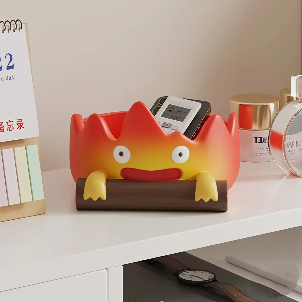 Casifa Resin Cartoon Fire Person Tray Creative Anime Key Holder Storage Indoor Outdoor Decor Perfect for Christmas HalloweenGift
