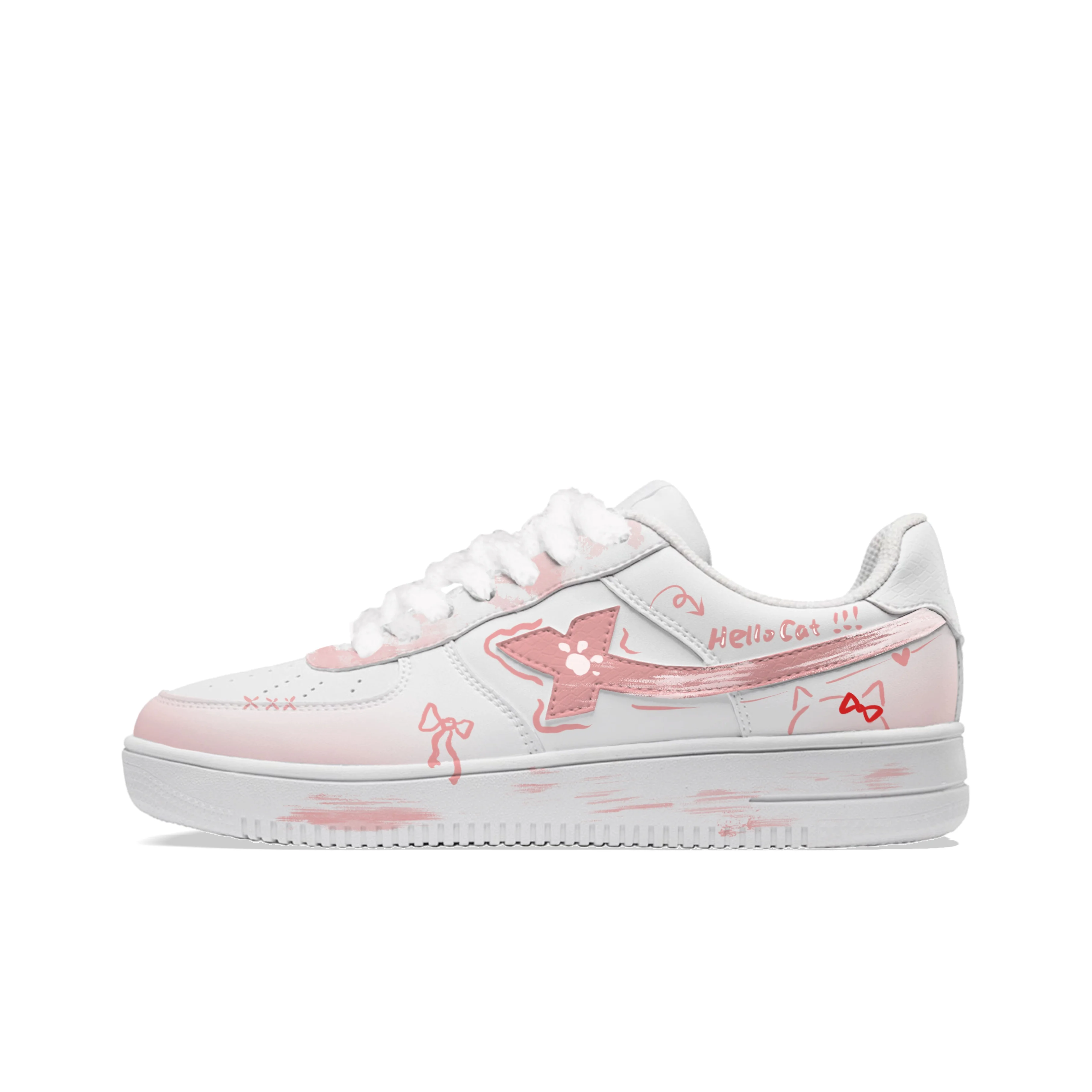 XTEP Skate Shoes Women's Low Top White/Pink