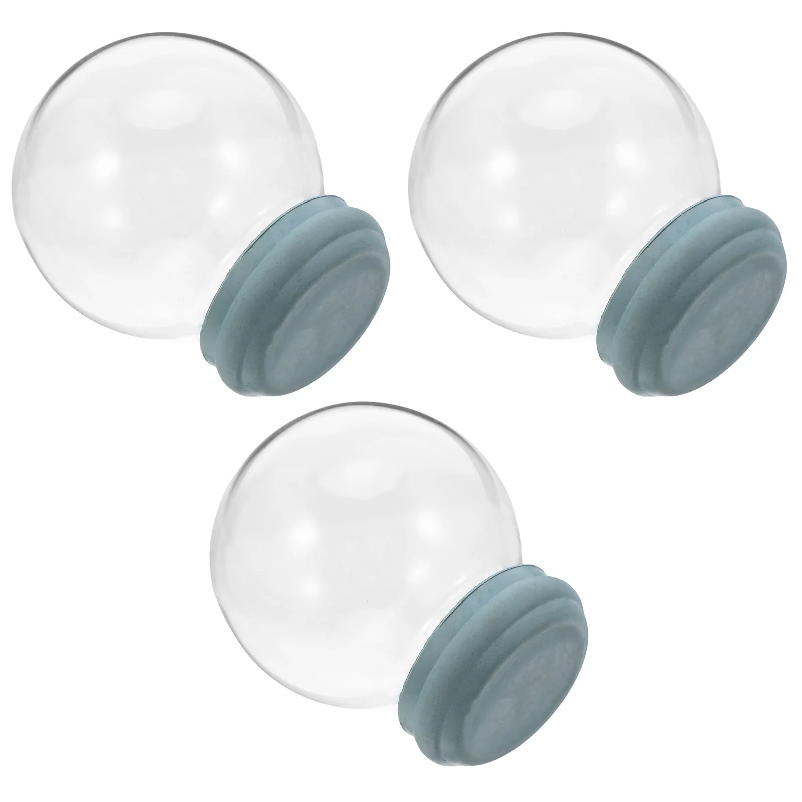 3Pcs Clear Glass Snow Globe Domes 2.2inch Empty Replacement Kits DIY Snowflake Water Globes for Festive Craft Decorations