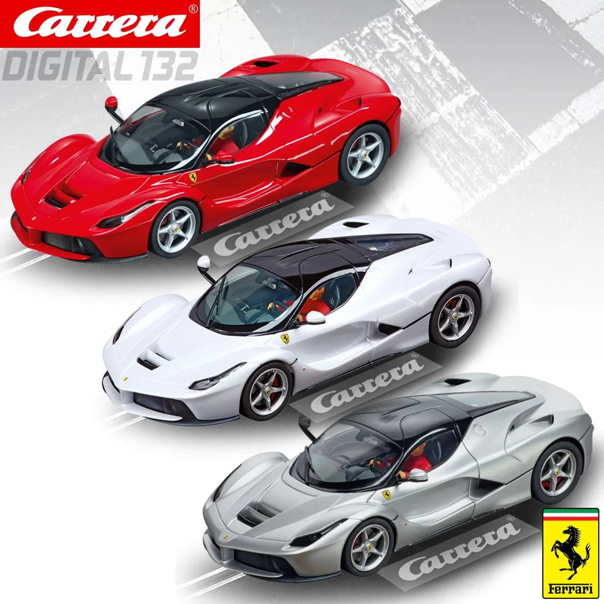 Carrera Slot Car Digital 132 LaFerrari 30665 Red / 30712 White / 30748 Aluminio opaco