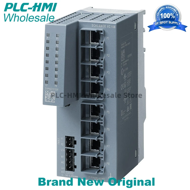 6GK5108-0BA00-2AC2 6GK51080BA002AC2 SCALANCE XC108, Unmanaged IE switch, 8x 10/100 Mbit/s RJ45 ports Original Brand New