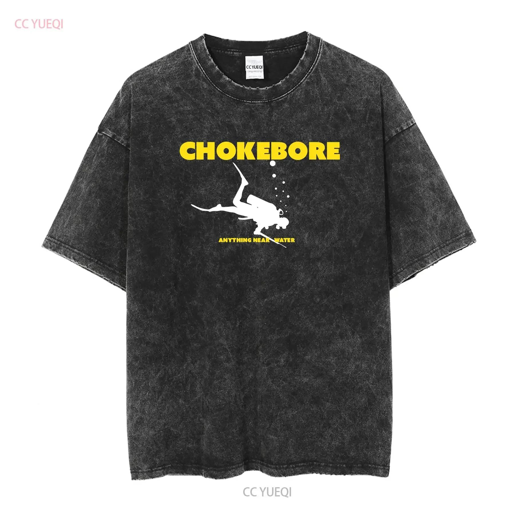 Chokebore Diver T Shirt w Amrep NOISE back logo vintage Washed Soft homme Casual Top For Everyday Wear graphic streetwear