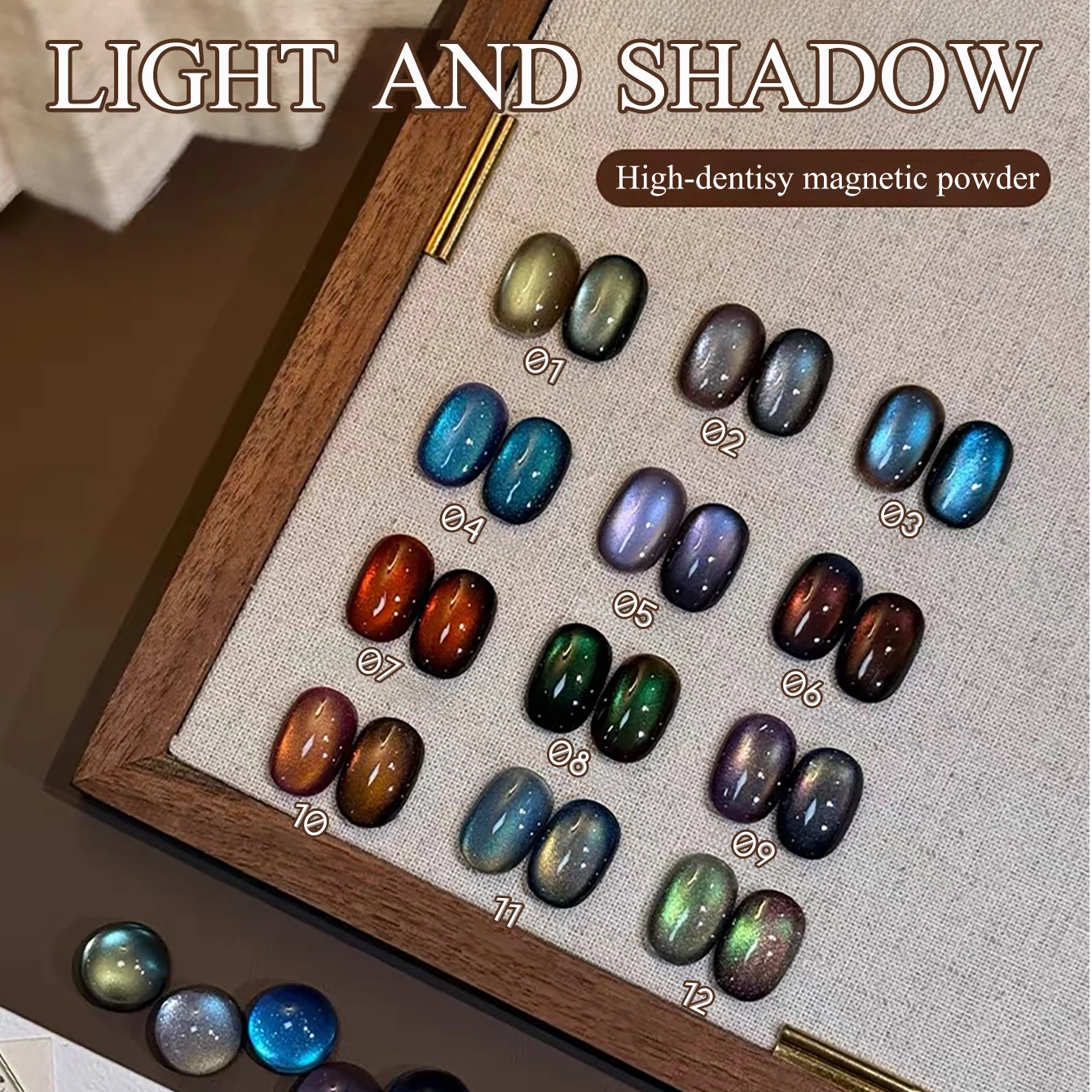 ZH1PCS 2026 Fall/Winter New Super Sparkly Modern Glass Bead Cat Eye Nail Gel with High-Density Magnetic Powder for a Bright Hand