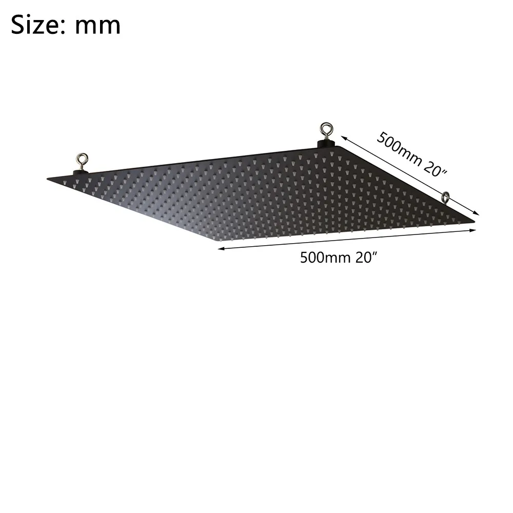 YANKSMART الحمام الأسود دش رئيس النحاس السقف شنت دش رئيس فاخر مربع أسود الحمام رئيس صنبور فقط دش رئيس