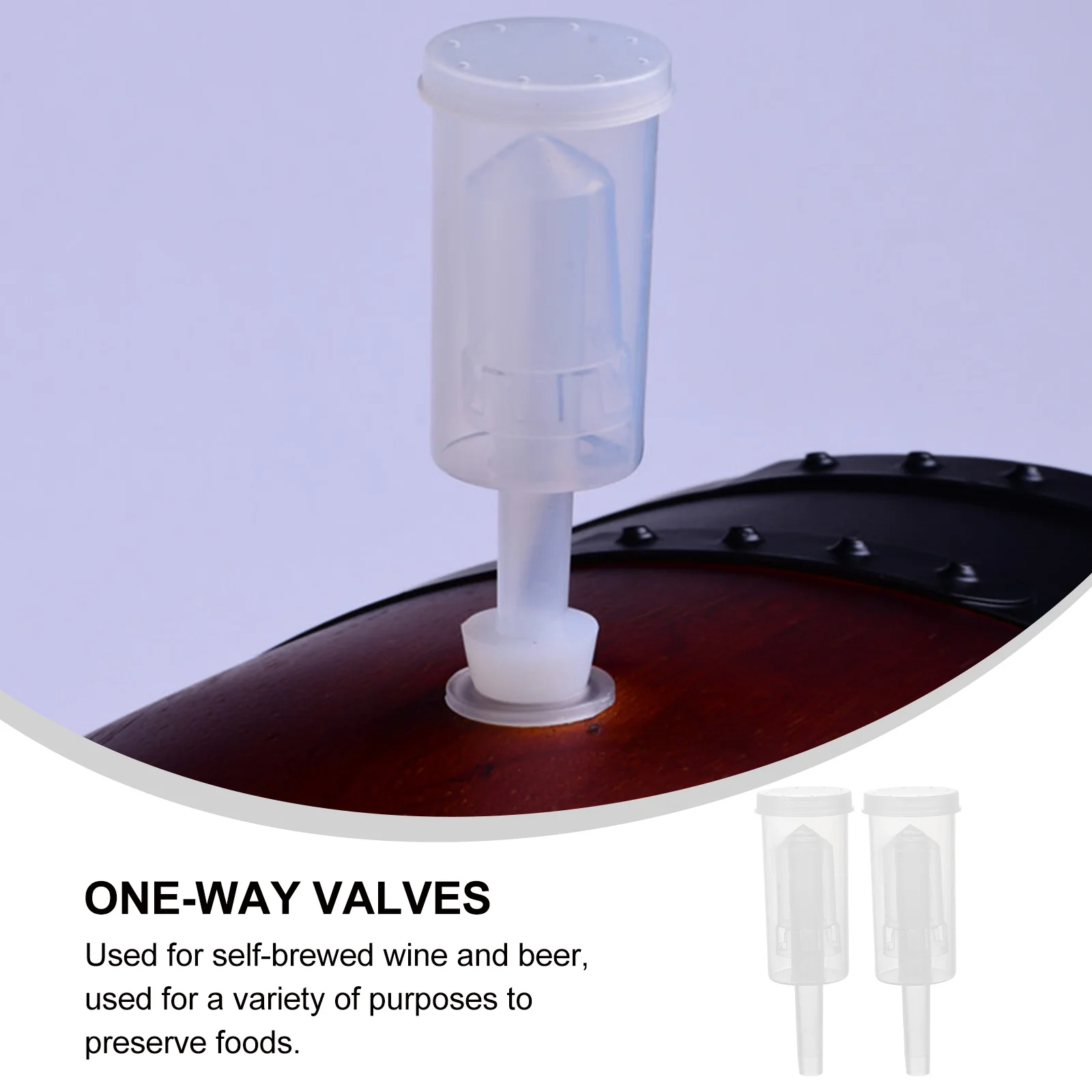 

2Pcs One-Way Valves Plastic Three-Piece for Brewed Wine Beer Preserving Sauerkraut Pickles Homebrew 3-Piece Air Locks