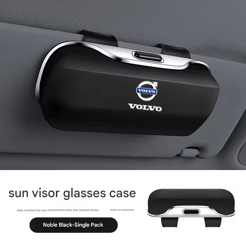 Viseira do carro óculos de sol caso titular clipe caixa acessórios para volvo xc90 xc60 v50 s60 v70 v60 v40 s90 olestar awd xc