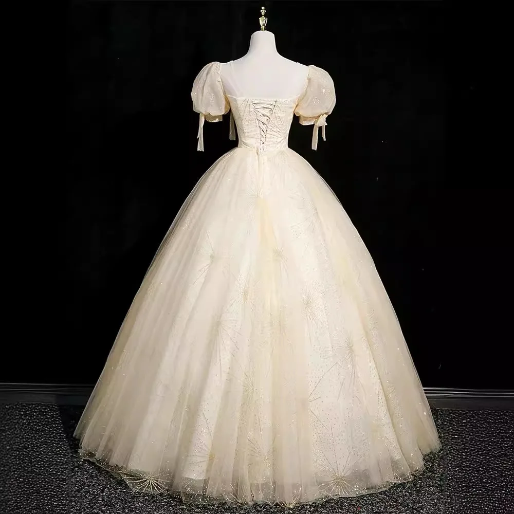 Vestido de quinceañera para mujer, vestido de baile de princesa de tul, vestidos de fiesta de graduación de cumpleaños con tutú de encaje, vestido de actuación en escenario