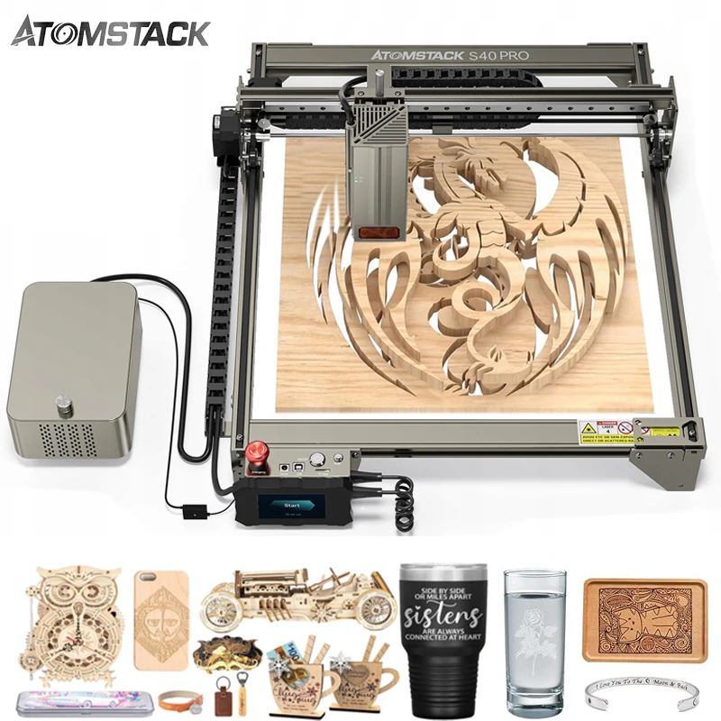 

Atomstack A40 S40 X40 Pro 210W Wifi Offline Control With Air-Assisted Tank Chain Diy Personalized Custom Engraving Machine