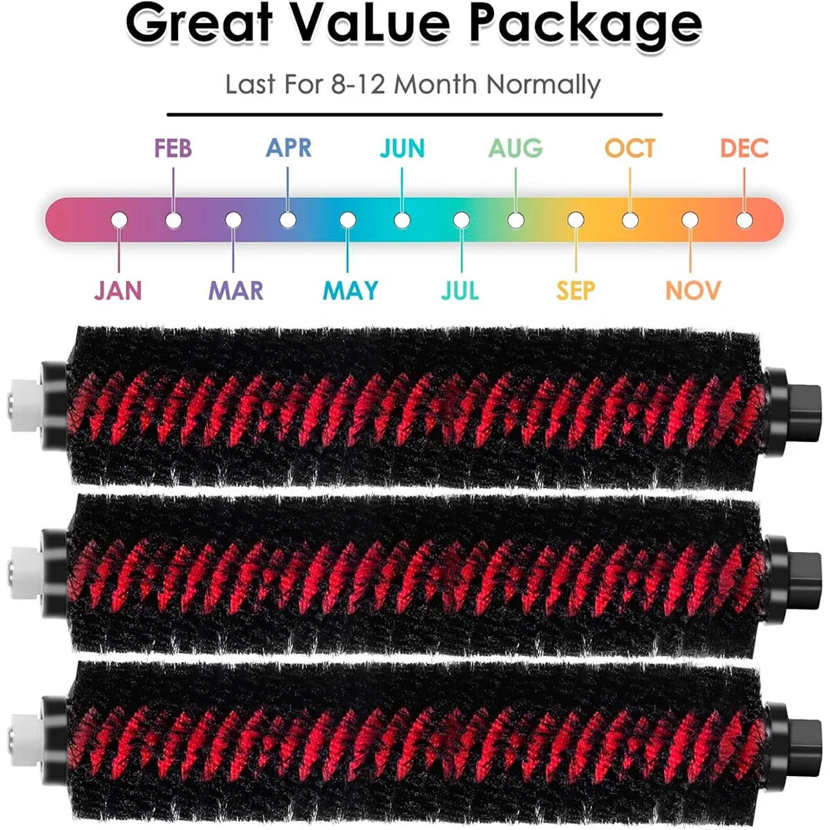3 قطعة فرش تنظيف عالية السرعة لـ Roborock S8 Pro Ultra/S8/S8 +/S8 Plus فرشاة تنظيف ذاتية بديلة للمكنسة الروبوتية