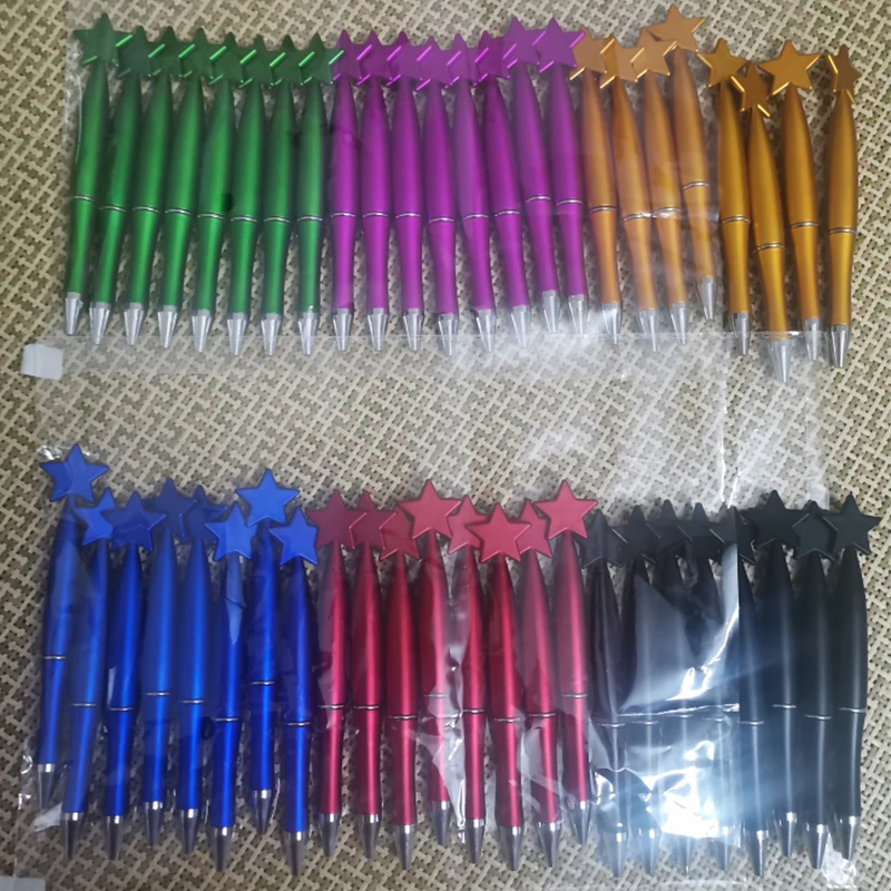 

50 шт., креативная шариковая ручка со звездой, шариковая ручка на День святого Валентина, мультяшные ручки «сделай сам», рождественские украшения, подарочная ручка, школьные канцелярские принадлежности