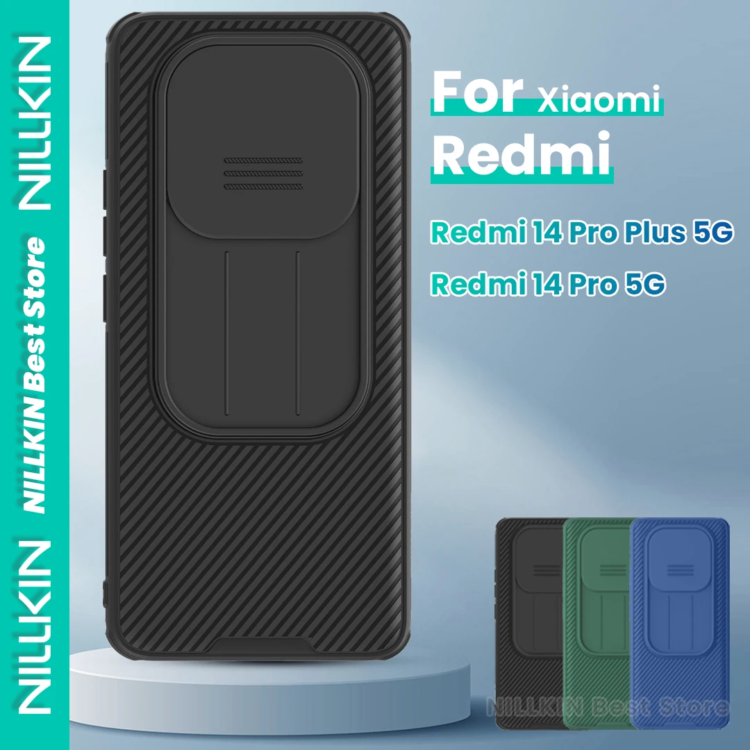 

Чехол Nillkin для Redmi Note 14 Pro Plus/14 Pro 5G, слайдер для объектива, защита конфиденциальности, ТПУ, мягкий край, четырехъядерная подушка безопасности, противоударный чехол