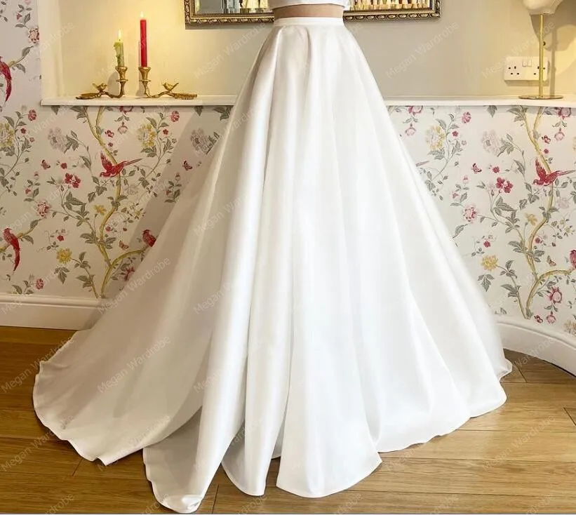 Charming Ball Gown Bridal Satin Skirts Custom Made For   Wedding Dress Bridal Separates With Train Formal Prom Skirt   2023