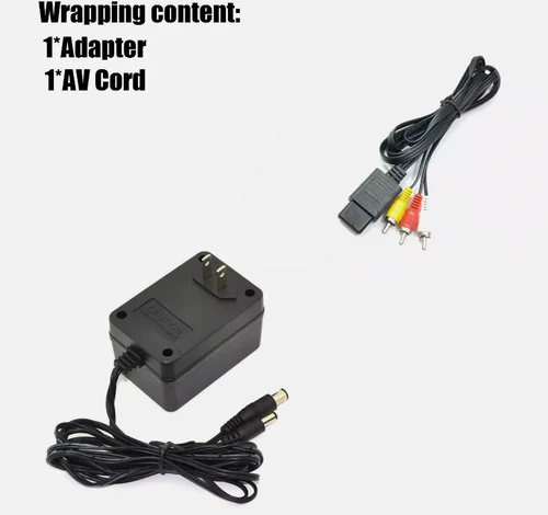Imagen 2 del producto Cable adaptador de fuente de alimentación para Super Nintendo SNES, Audio AV, RCA, CA, Juego