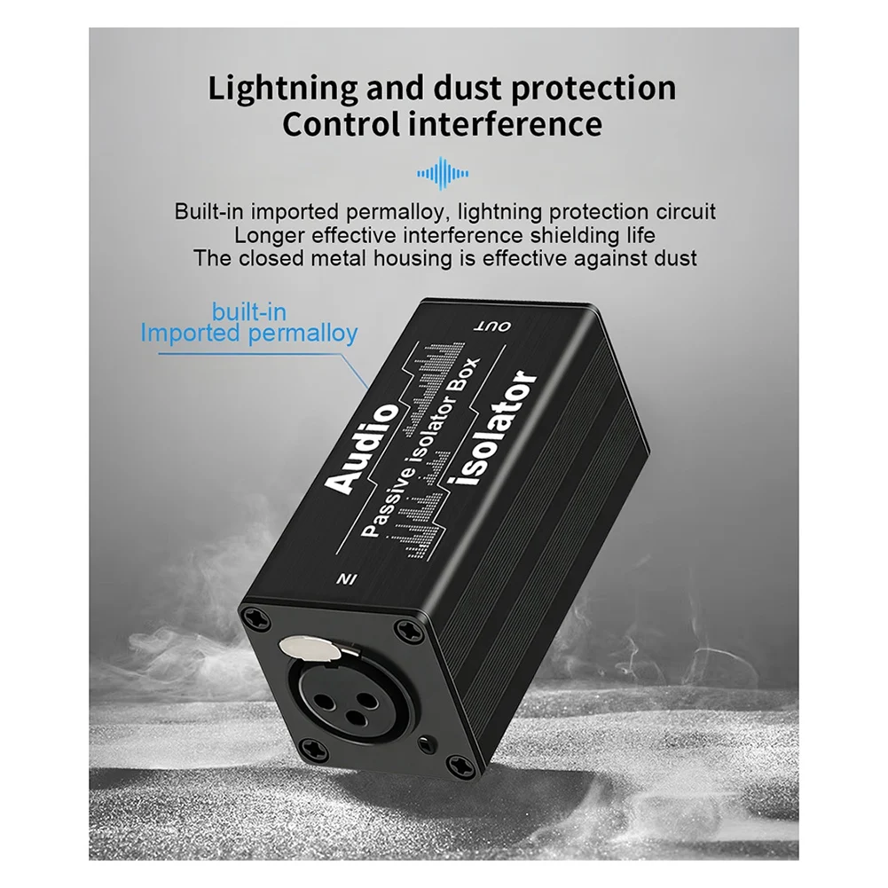 6.35/XLR Audio Isolator Mixer Noise Cancellation Audio Current Acoustic Filter Audio Noise Reducer Audio Isolator 6.35mm