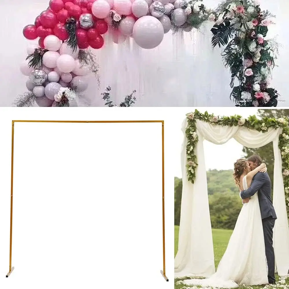 

Wedding Square Arch Frame Flower Balloon Backdrop Stand Party Event Decor Holder Wedding Ceremony Arch Ballon Arch 2.5X2.5M