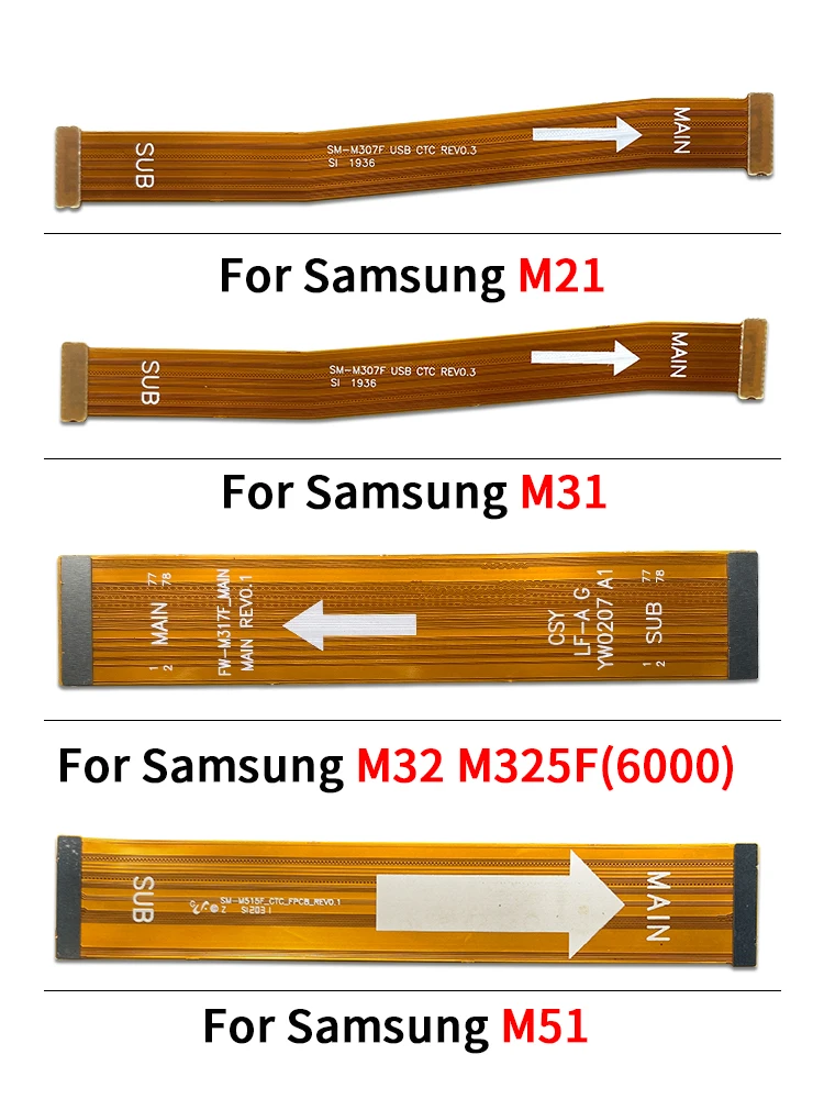 5 Peças Novas: Cabo Flexível Conector de Conexão da Placa-Mãe para Samsung M21 M31 M32 M51 - Placa Lógica Flexível