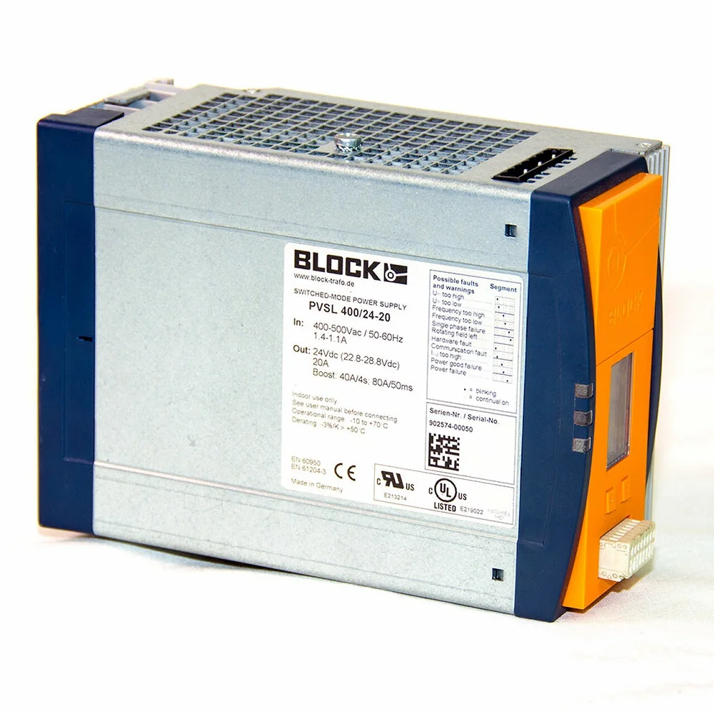 hot selling Block PVSL 400/24-20 Basic Switched Mode DIN Rail Mount Power Supply Good Price