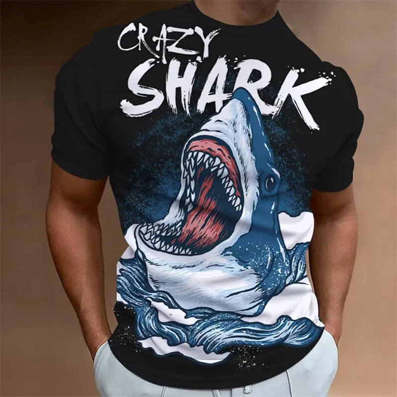 

Fashion Shark Graphics T Shirt Summer Trend Short Sleeve Funny Cartoon Animals 3D Printed T-shirts Streetwear Loose Casual Tops