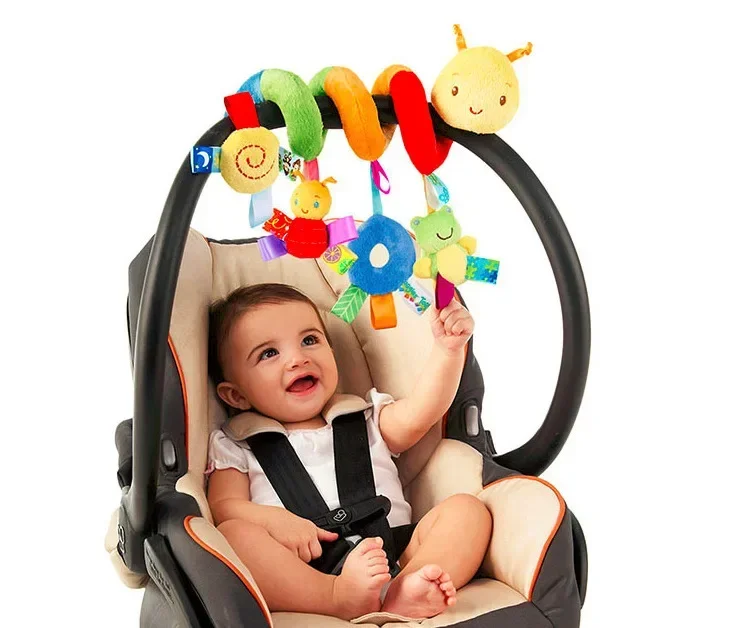 Newborn Baby Crib Hanging Rattles Soft Mobiles Car Seat & Stroller Toys Spiral Pram Dolls - Essential Baby Gift Set
