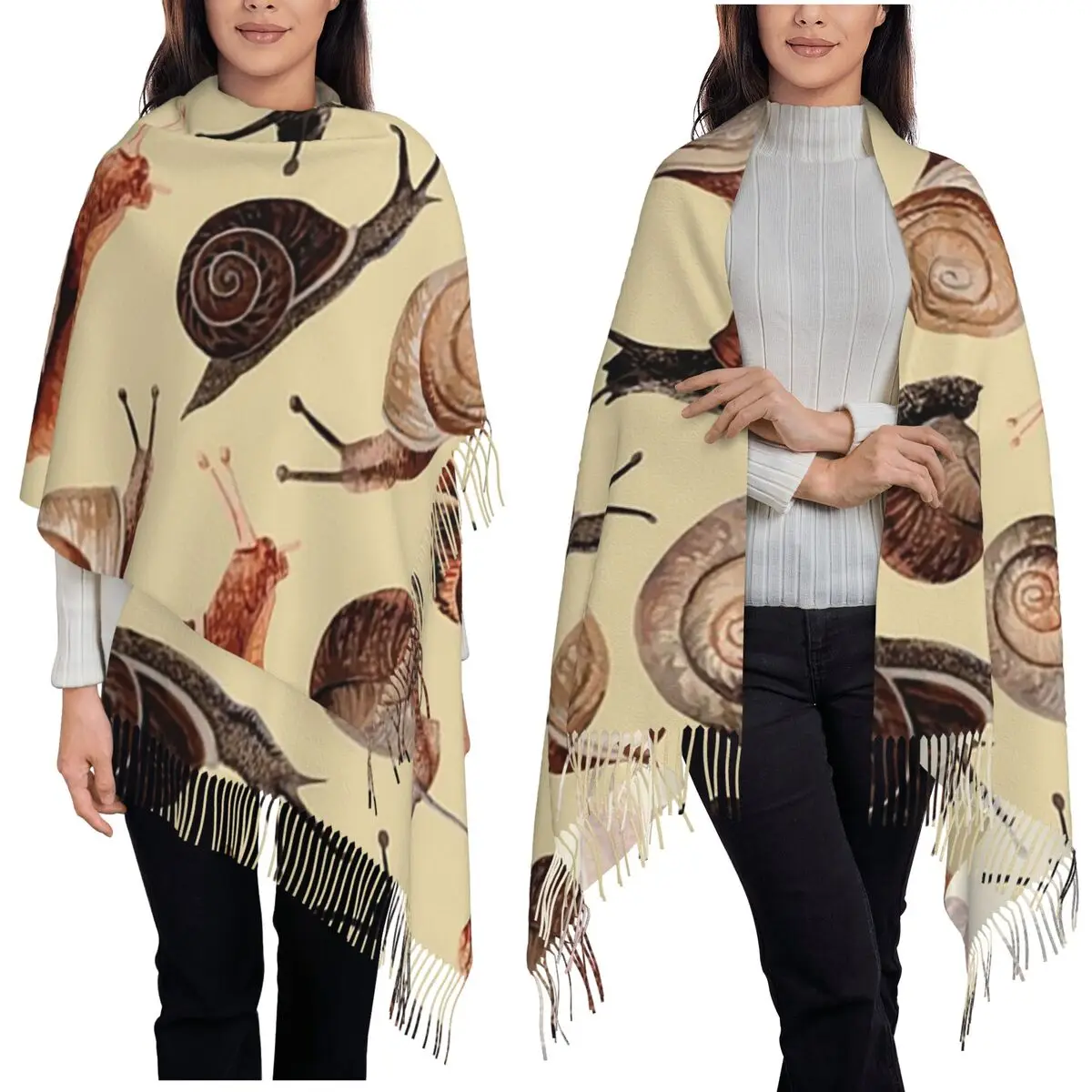A Slew Of Snails Scarf Tassel Scarves for Women Soft Warm Shawls and Wraps Long Fall Winter Shawl Wrap